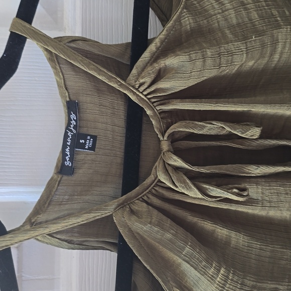 SAM AND JESS BRAND WOMEN'S JUNIOR OLIVE GREEN COLD SHOULDER TOP SIZE SMALL - Picture 9 of 16